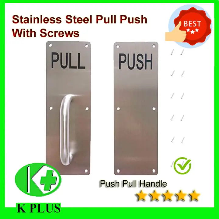 Pull push handle tolak tarik handel pintu push pull handle wood door aluminium door Round handle pull push plate 推拉门牌