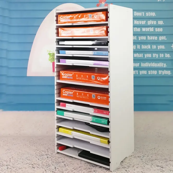 Office tabletop multilayer A4 document rack adjustable A5 paper rack file storage box