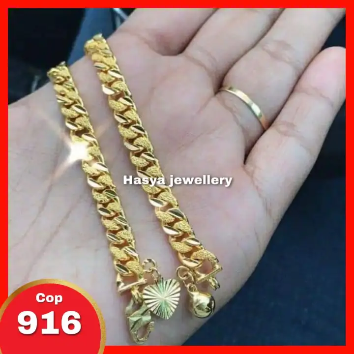Cop 916 Emas Korea Emas Bangkok Murah Murah Gelang Tangan Sauh Pasir Emas Korea Cop 916 Fashion Women Bracelet Korean Gold Plate 24k Lazada