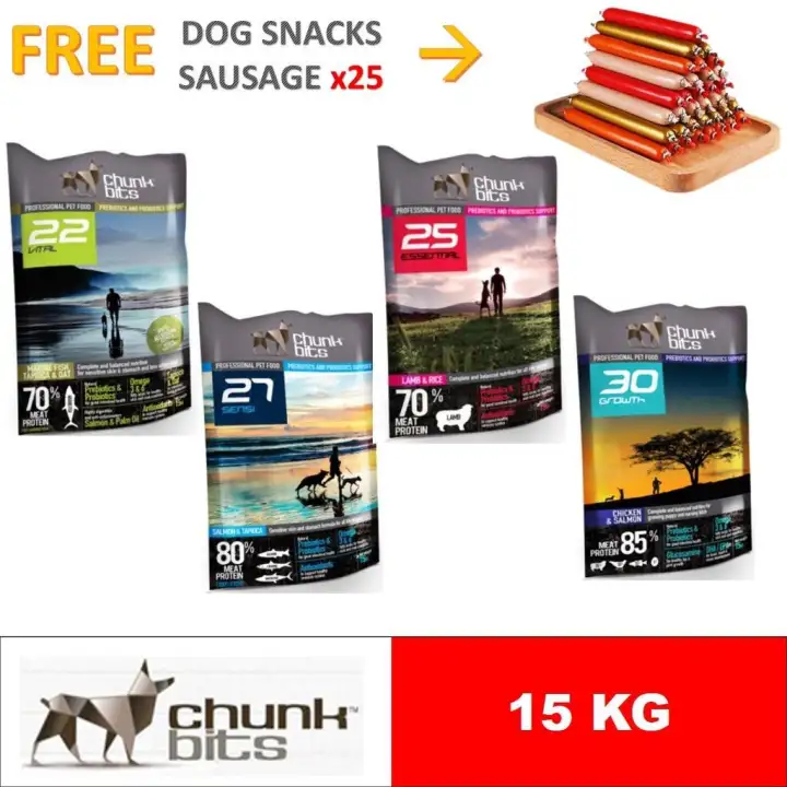 Chunkbits Vital 22 Marine Fish Tapioca Oat Dog Food Petstacy