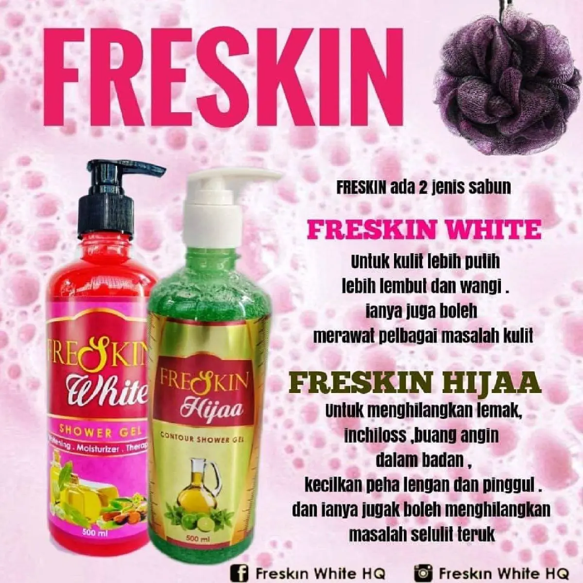 Set Freskin White 500ml Freskin Hijau 250ml Lazada