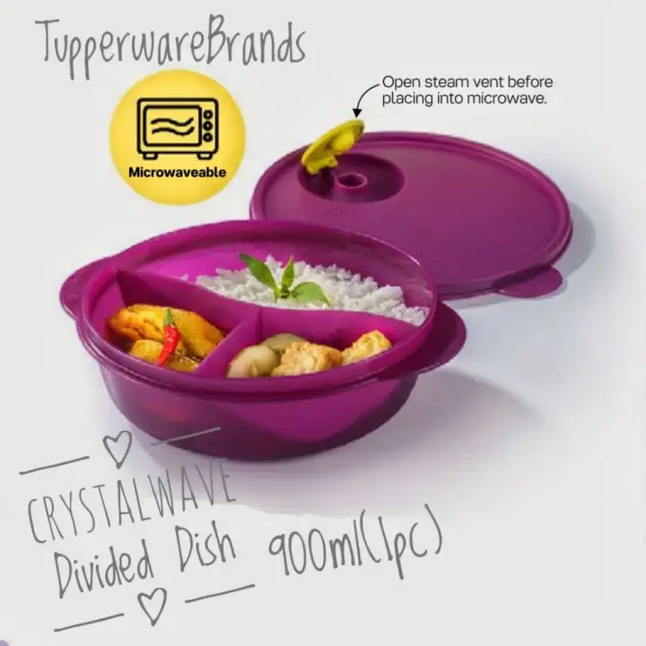 Tupperware CrystalWave Divided Dish 900ml(1pc)