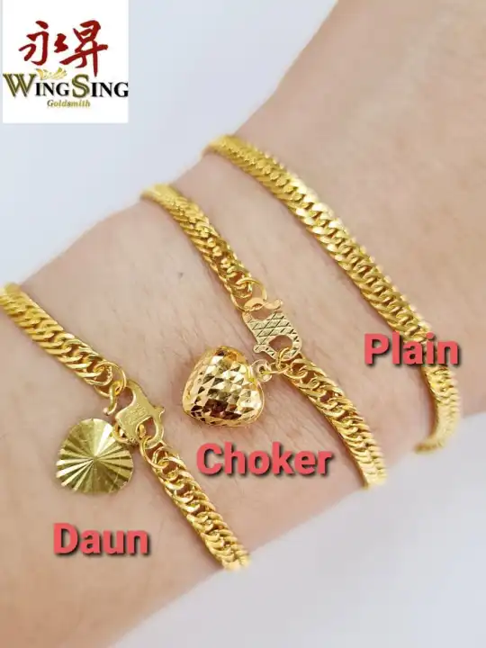 Wing Sing 916 Gold Bracelet Rantai Tangan Lipan Dewasa Emas 916 Lazada Singapore