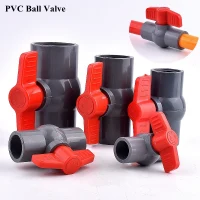 Specification : Gray ID 40mm Inner Diameter 20/25/32/40mm PVC Ball Valve 3 Color Optional Slip Plumbing U-PVC Ball Valve Plastic Repair Connector Pipe Switch 