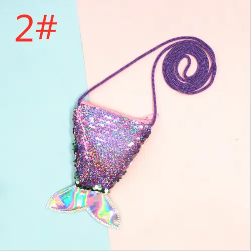 Women Mermaid Tail Sequins Coin Purse Bag Pouch For Kids Gifts
