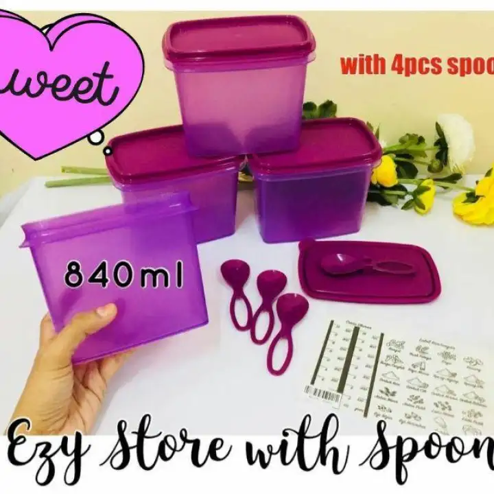 Tupperware Ezy Store with Spoon (4pcs) * Free Label Sticker