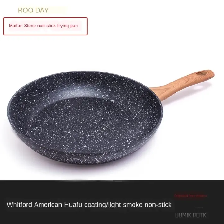 Malay Spot Maifan Stone Pan Wood Grain Handle No Oil Smoke Non Stick Frying Pan Steak Frying Pan Lazada