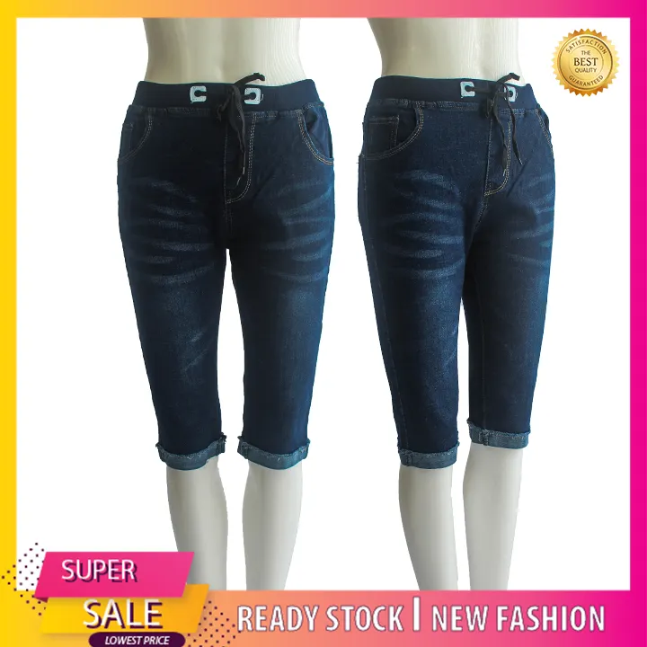 Ready Stock Lady Women 3 4 Denim Jeans Knee Length Fashion Pants Stretchable Seluar Jeans Singkat Perempuan Pendek Lazada