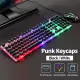 【Gaming Keyboard + Mouse Combo】Keyboard and Mouse Set Punk Wired Gaming Keyboard LED Colorful Light Gaming Mechanical Feel Keyboard and Mouse Set Gaming Keyboard For PC/Laptop. 