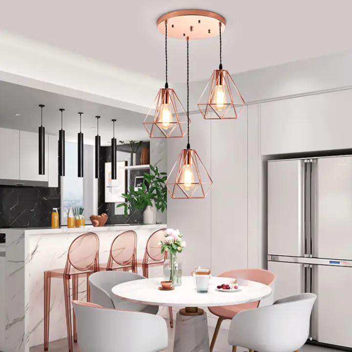Modern Chandelier Wrought Iron Pendant Light Rose Gold Diamond Ceiling Lampshape Hanging Lamp For Restaurant Cafe Bar Kitchen Dining Home Lazada Singapore - Rose Gold Kitchen Ceiling Lights Modern Chandelier Wrought Iron Pendant Light Rose Gold Diamond Ceiling Lampshape Hanging Lamp For Restaurant Cafe Bar Kitchen Dining Home Lazada Singapore - Rose Gold Kitchen Ceiling Lights