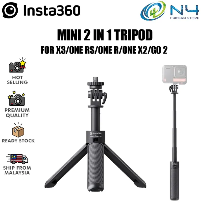 Insta360 Mini 2-in-1 Tripod Compatibility: X3 / Link / ONE RS / ONE R / ONE X2 / GO 2 / ONE X Selfie Tripod Selfie Stick
