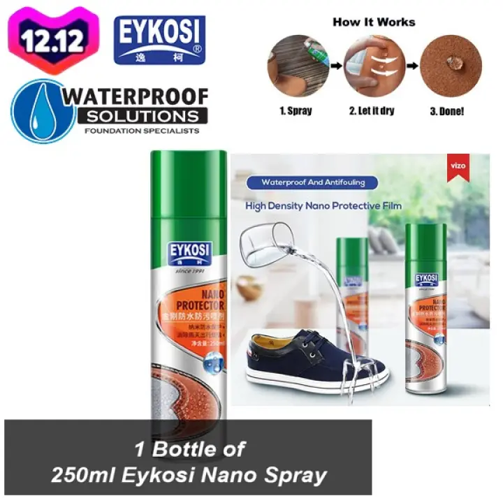 1 Bottle X Eykosi Sneaker Waterproof Spray Water Repellent Shoe Spray Water Resistant Spray 250ml Kalis Air Spray Kasut Lazada