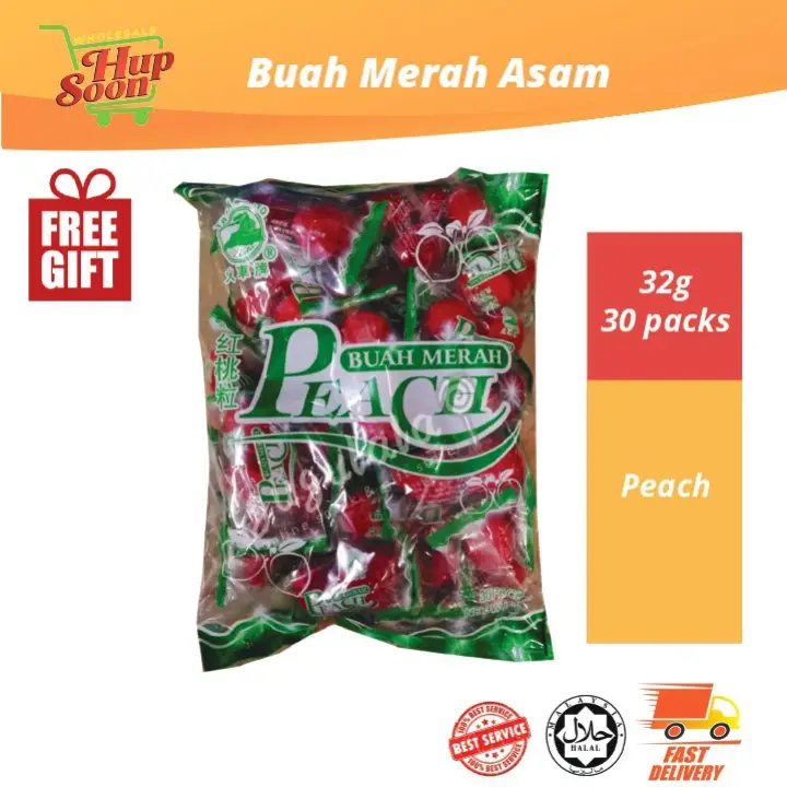 Peach Buah Merah Asam Tanpa Biji 32g X 30 Packs 无核红桃粒 Lazada