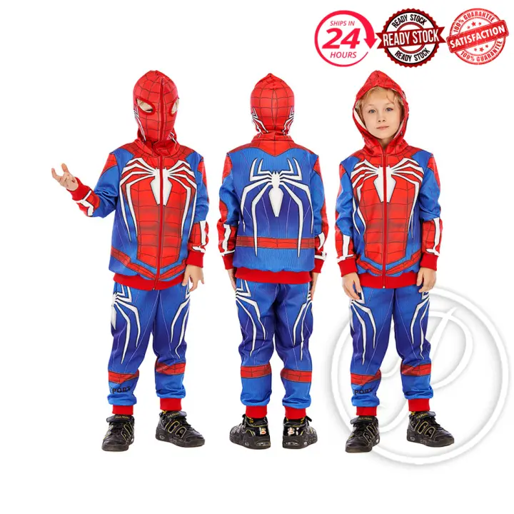 Kid S Clothing Set Hoodie Baju Budak Superhero Avengers Spiderman Sweater Malaysia Ready Stock Lazada