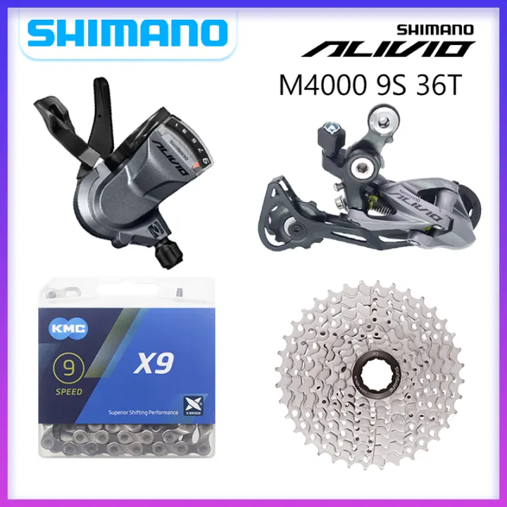 Shimano Alivio M4000 Groupset 9 Speed Shifter Rear DERAILLEUR MTB With  Sunshine Cogs KMC 9S Chain MTB Cycling Accessories | Lazada.vn