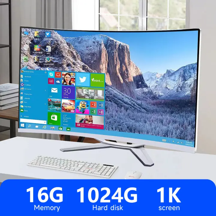 zize 32inch All in one desktop pc Computer 1k（Intel n5095 /RAM 16G/1048G SSD）windows 11pro Fashion Energy Saving High Speed Hard Disk Send wireless keyboard and mouse