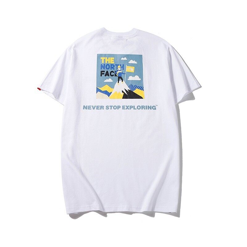 [DF]THE NORTH FACE White Black Yellow Blue T shirt Cotton Simple Casual loose TNF Men Women Classic logo O-Neck Short Sleeve