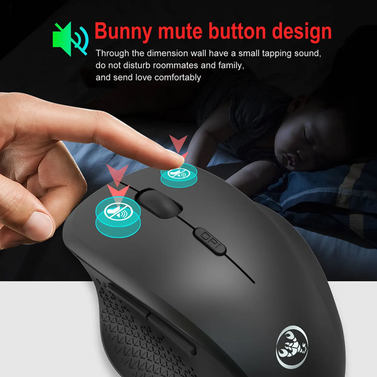Hxsj T68 Tetikus Ergonomik Tanpa Wayar Bisu 2 4ghz Tetikus Tanpa Wayar Dengan Dpi Laras Untuk Laptop Komputer Pelayar Internet Lazada