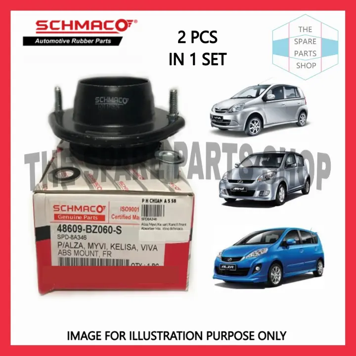 Perodua Myvi Kancil Alza Kelisa Kenari Viva Schmaco Absorber Mounting Set Front With Bearing 2pcs In 1 Set 3 Months Warranty Lazada