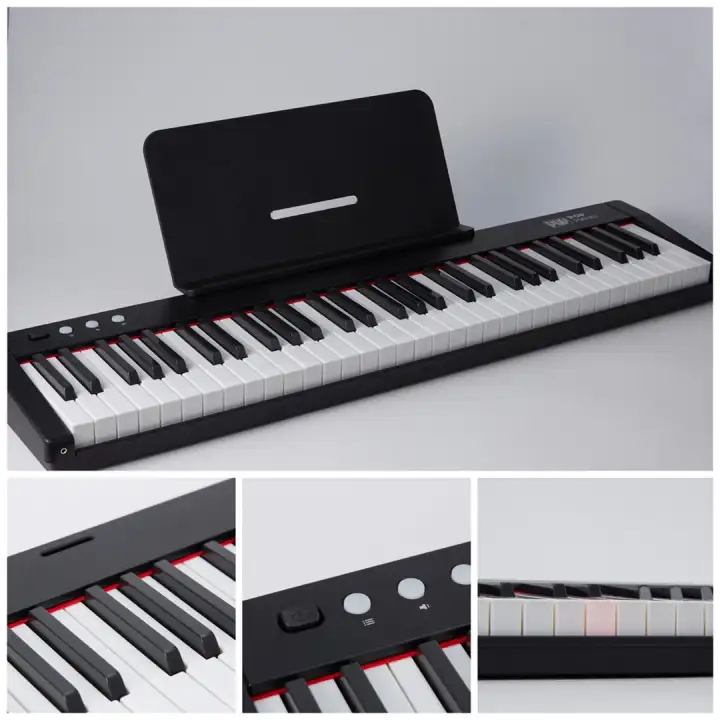 【Full Set】POPIANO 61 Keys Rechargeable Bluetooth Smart Keyboard Piano