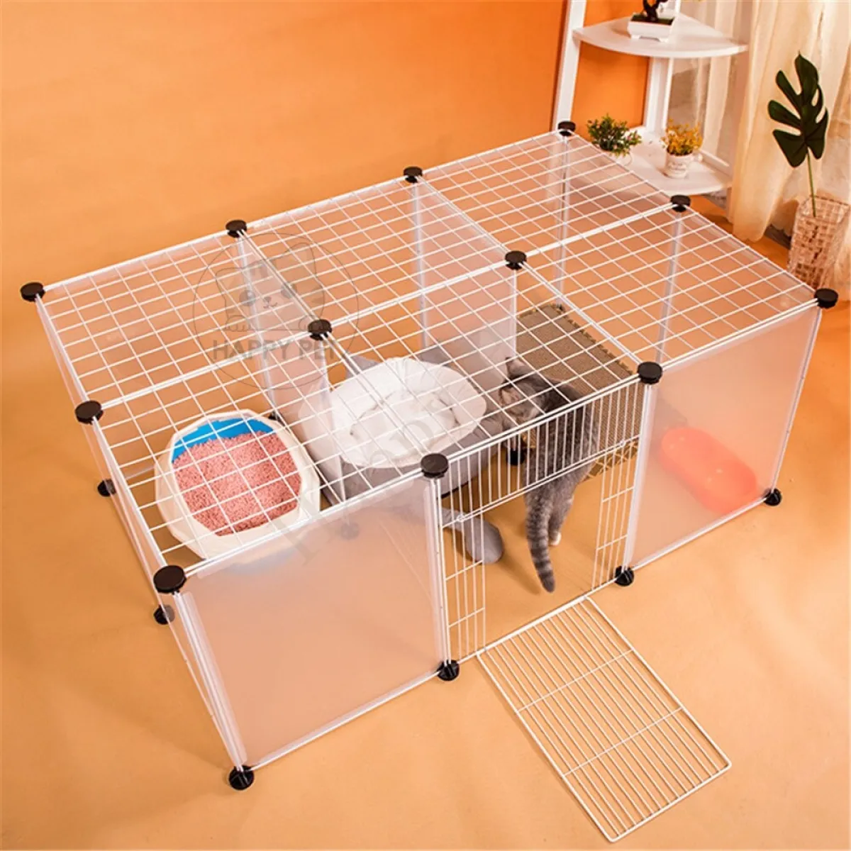 ❤️READY STOCK❤️Modern DIY Pet Dog Cat Rabbit House Cage Black Iron Wire  Fence Playpen Sangkar Kucing