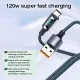 MeeGoo 120W Fast Charger Cable  6A USB to Type C Cable With Led Digital Display QC PD Nylon Data Cord Data transmission Cable COD. 