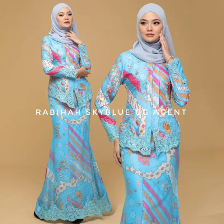 Raya 2020 Rabihah Kebaya Moden With Lace And Overlay Mermaid Skirt Lazada