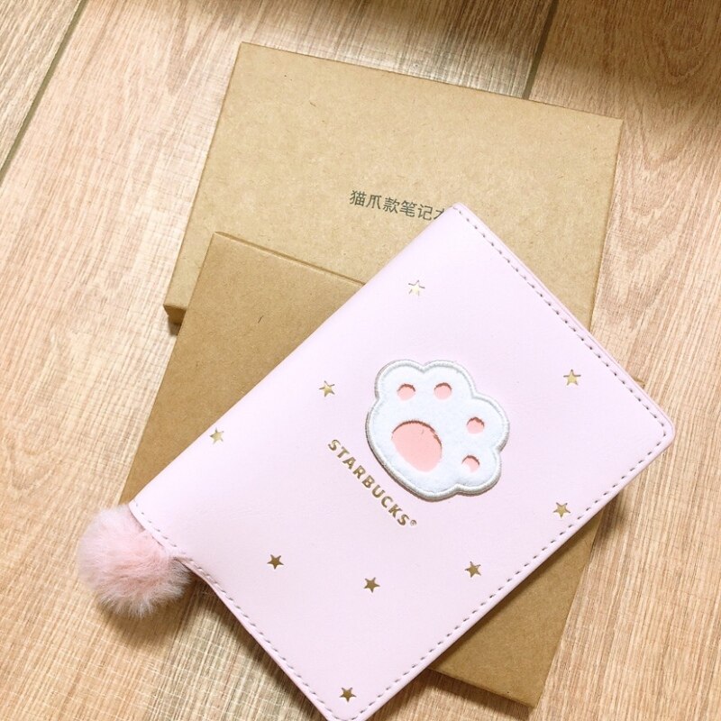 Starbuck bộ sưu tập móng mèo dễ thương hình hoa anh đào lãng mạn màu hồng hộp đựng thẻ kỷ niệm/sách thẻ/túi đựng thẻ sổ tay sổ tay