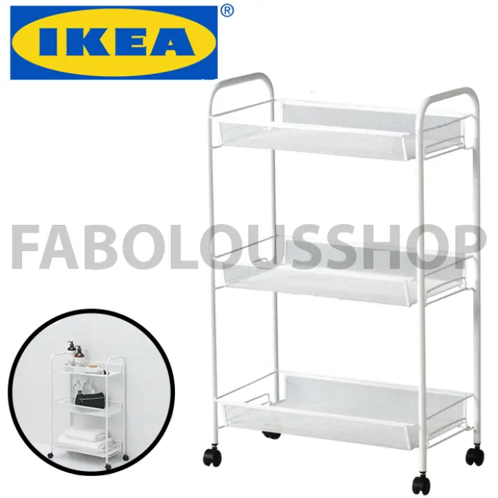 Ikea Hornavan 4 Wheel Trolley With 3 Layer Multifunctional Storage And Installation For Bathroom 77cm Trolley Rack Trolley Ikea Ikea Trolley Trolley Wheel Trolley Kitchen Trolley Rack Storage Troli Dapur Rak Troli Lazada