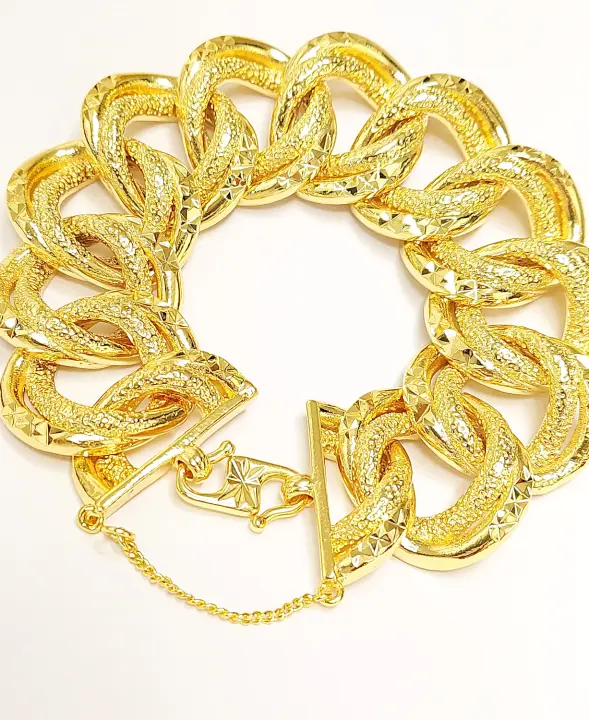 24kgp Emas Sadur Gelang Tangan Koko Pasir Besar Dewasa Cop 24kgp Gold Plated Lady Bracelet Cop Ready Stock Lazada