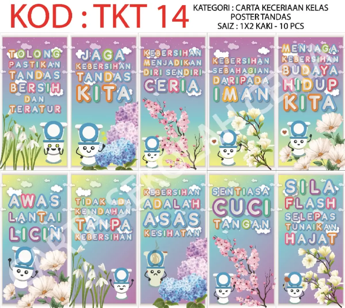 TKT14) 10pcs Poster Tandas Ceria  Lazada