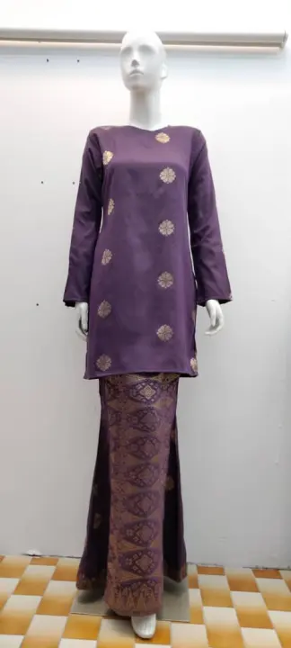 Baju Kurung Cotton Moden Songket Tenun Asli Lazada