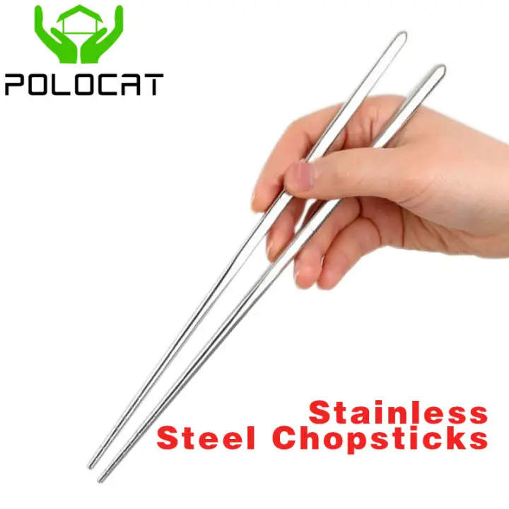 22.5cm Chopsticks Metal Chop Sticks Stainless Steel For Chinese Meal Black