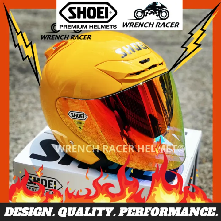 Helmet Shoei Jforce 2 Jf2 Yellow Helmet With Visor Fire Oren Cj1 1 To 1 Lazada
