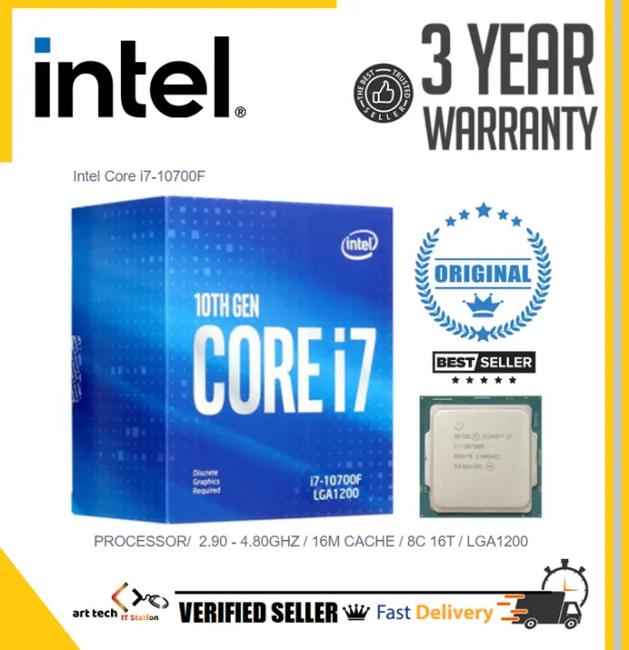 Intel Core i7-10700F PROCESSOR/ 2.90 - 4.80GHZ / 16M CACHE / 8C 16T / LGA1200