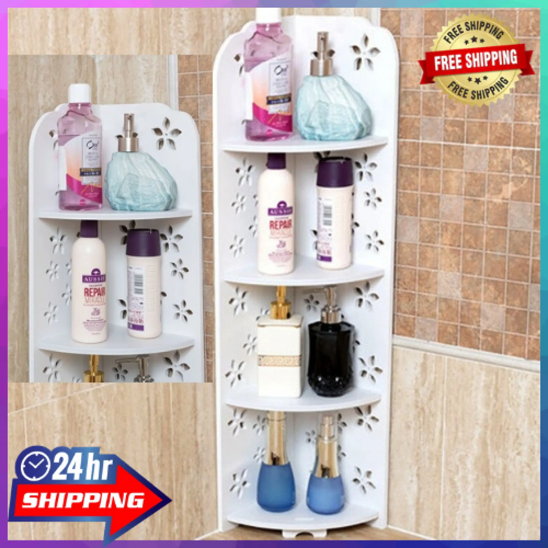 Bathroom Floor Shelf Corner Storage Rack Toilet Cabinet Triangle Without Punching Holders Racks Lazada Ph Bathroom Floor Shelf Corner, Floor To Ceiling Corner Shelving Unit Bathroom