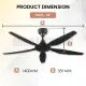 NSB Ceiling Fan FD693 54'' DC Motor 5 ABS Blade Remote Control 9+9 Speed Timer Kipas Siling Syiling Cooling 风扇. 