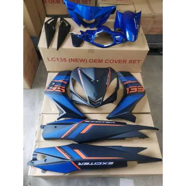 New Cover Set Yamaha Lc135 Exciter Blue 2021 V1 V2 V3 V4 V5 V6 Lazada