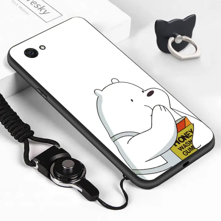For Hp Vivo Y53 Finger Ring Lanyard Shockproof Handphone Case For Girls Rubber Tpu Cellphone Casing Lovely Bear Softcase Soft Edge Silicone Phone Case For Boys Cover Lazada