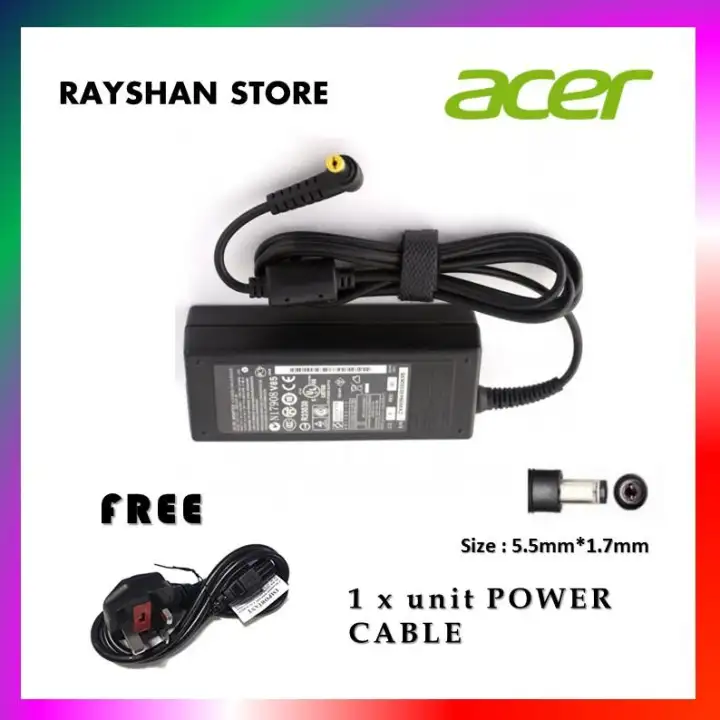 (Free Power Cable) Replacement Laptop/Notebook AC Adapter Acer Aspire 5740-5255 19V 3.42A (65W)
5.5*1.7mm