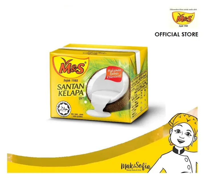 M S Uht Coconut Milk Santan Kelapa 24 X 200ml Lazada