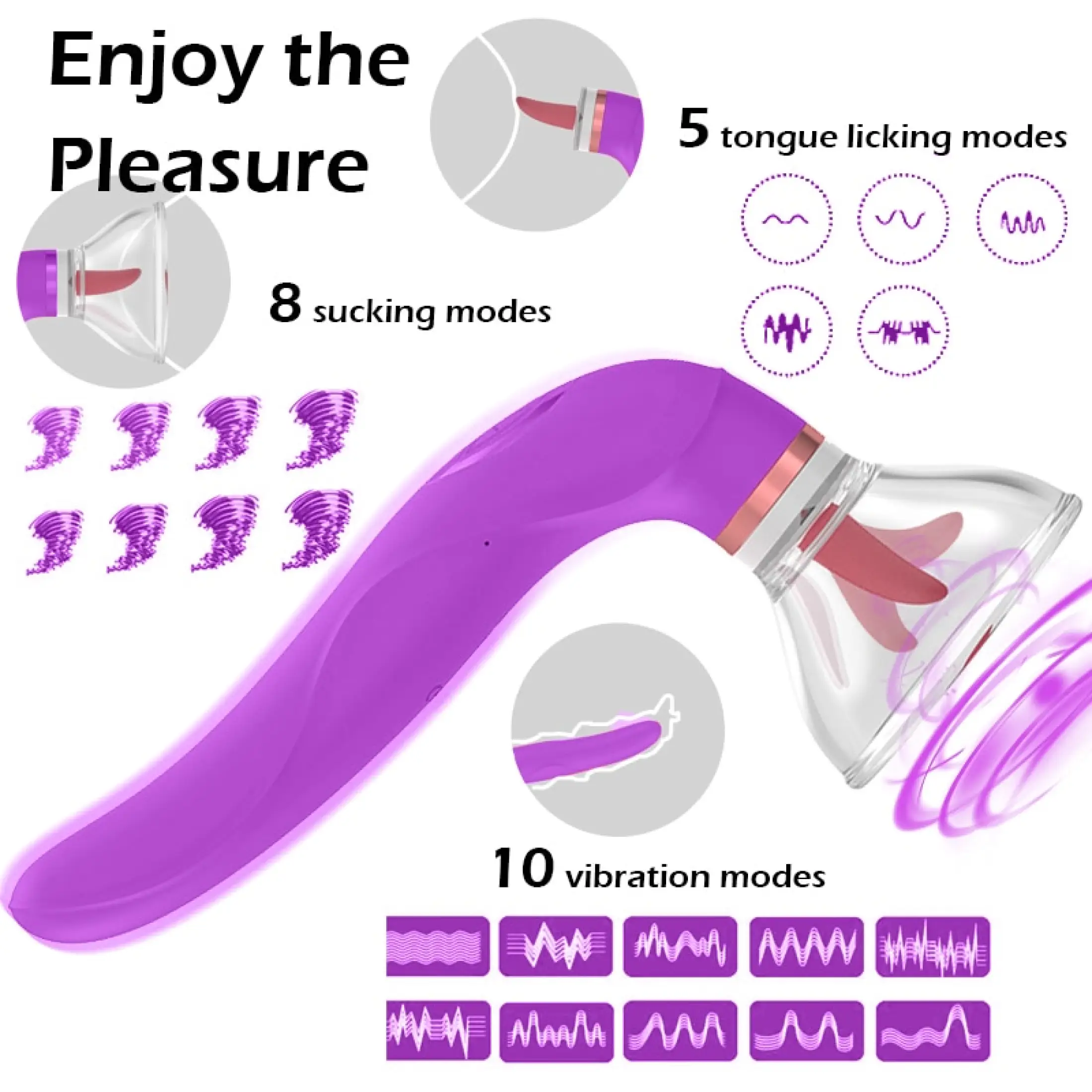 Pussy Sucking Dildo Vibrator Sex Toys for Woman Tongue Licking Clitoris Stimulator Nipple Sucking Vibrator Masturbator Massager (4)
