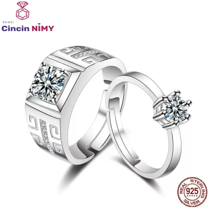 Ready Stock Sterling Silver 925 With Zirconia Couple Ring Arc08 Lazada