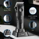 Kemei KM-5082 New Cordless Hair Clipper With Base 7000RPM LED LCD Digital Display Carbon Steel Blade Oil Head Trimmer Low Noise Shaver. 