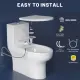SAMODRA Ultra-Slim Bidet Attachment Non-Electric Dual Nozzle (Female & Rear Wash)Chrome Spin Button Fresh Water Bidet Toilet Seat Attachment with Brass Inlet. 