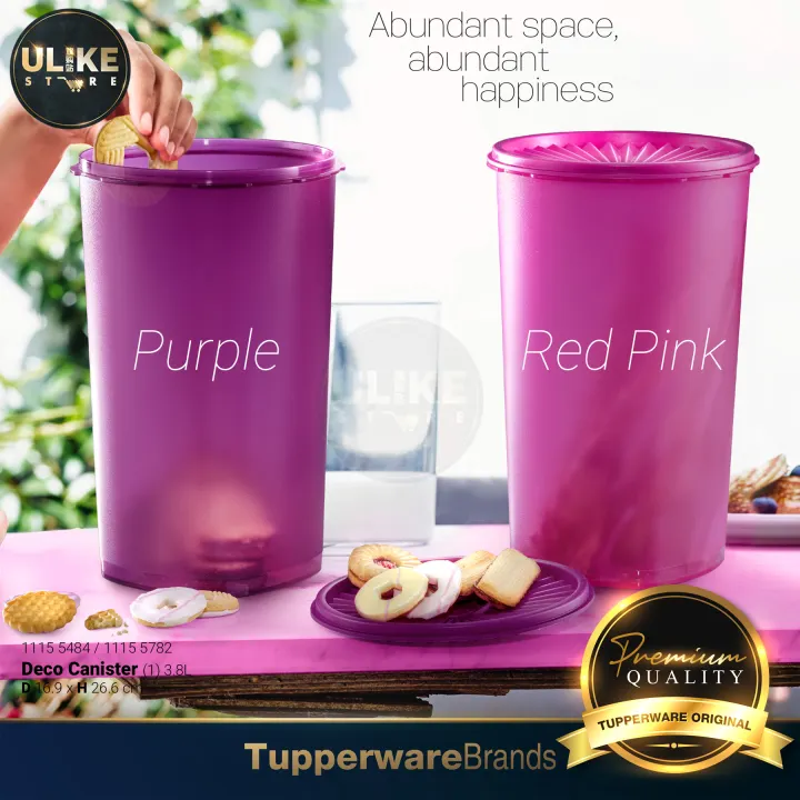 Tupperware Deco Canister (1unit) 3.8L (Purple / Red Pink)