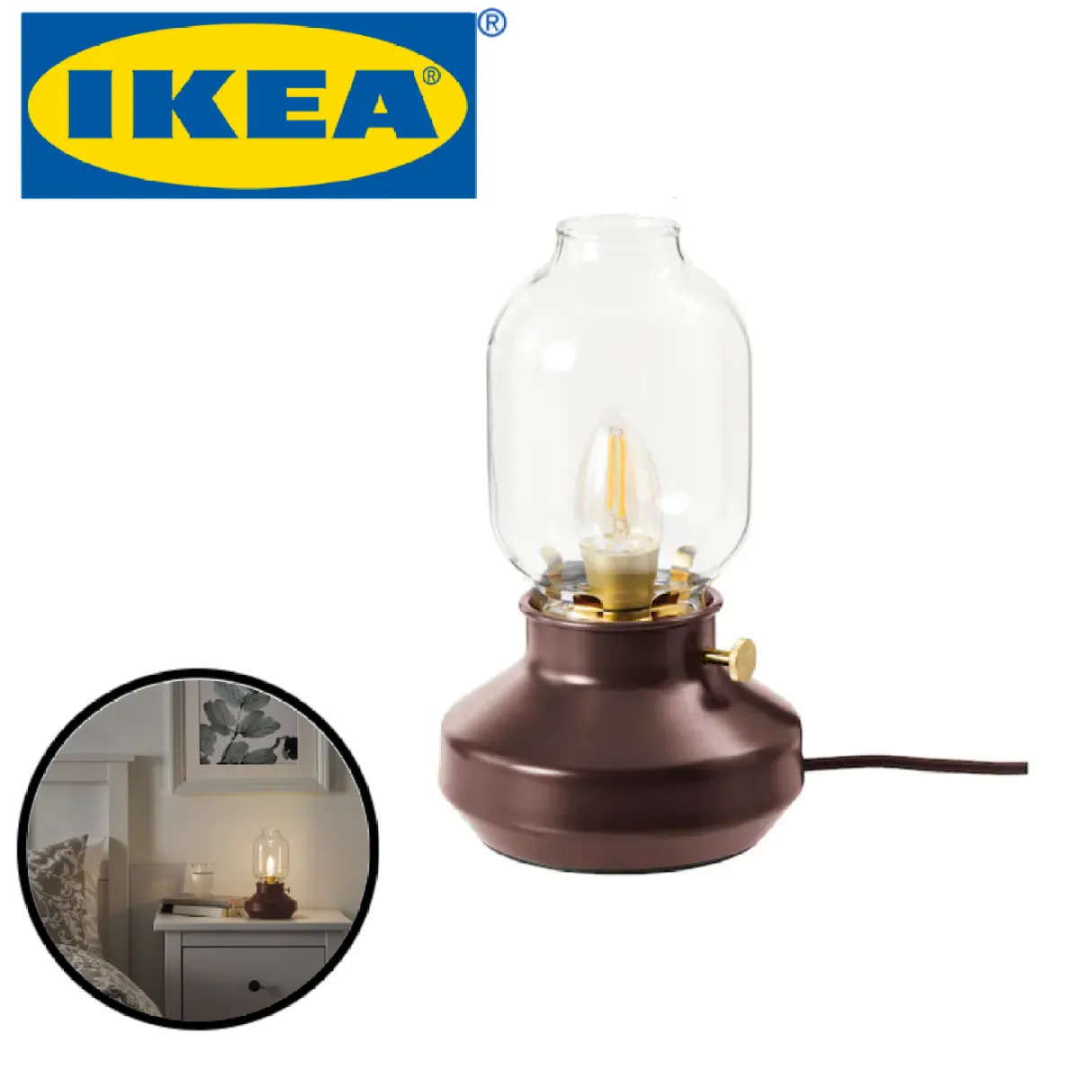 Ikea Tarnaby Table Work Lamp Bedroom, Trnaby Table Lamp With Led Bulbs