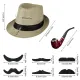 Cvurire【Ready!】1920s Mens Gatsby Gangster Costume Accessories Set Old Man Costume Grandpa Accessories Set. 