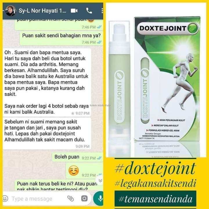 DOXTE CREAM JOINT CARE ORIGINAL HQ Ubat Sakit Sendi, Lutut, Otot 