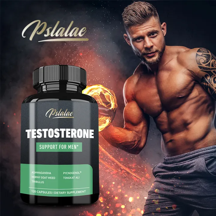 Pslalae Testosterone Booster for Men - Ashwagandha, Tongkat Ali, Pycnogenol, Tribulus, Endurance, Power and Strength, Promotes Muscle Growth
